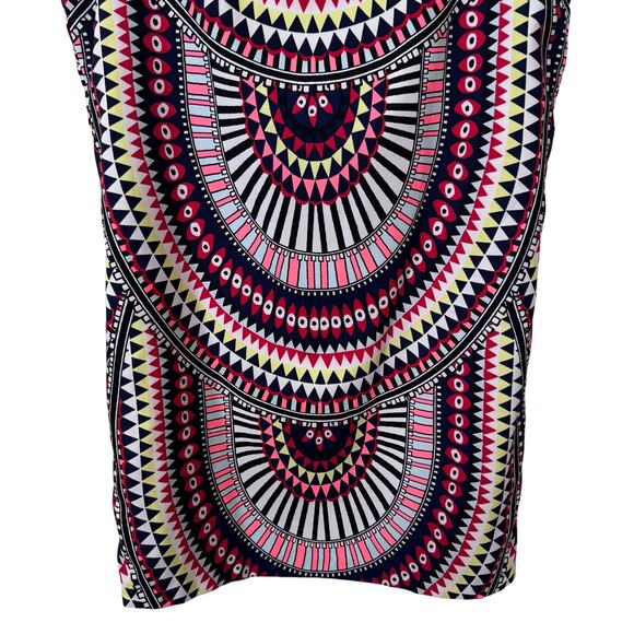 Mara Hoffman El Mundo Navy Pleat Front Shift Dress Women's Small Multicolor Mod - Picture 6 of 11